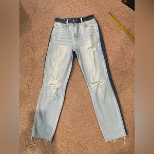 HOLLISTER Two-Tone Ultra High Rise Mom Jeans